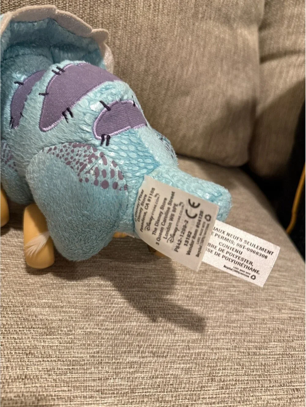 Disney Pixar Toy Story Trixie Triceratops Plush Pull Toy Wheels RARE NWT